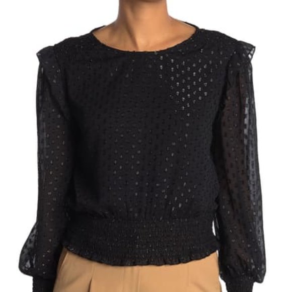 Lurex Blouse w/ Smocking - Picture 1 of 5